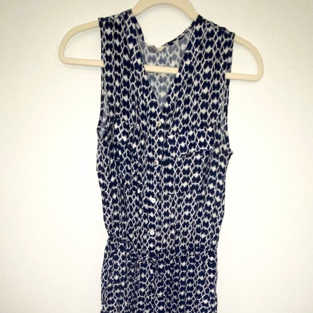 Lucky Brand Navy Blue and White Jumpsuit Size S
